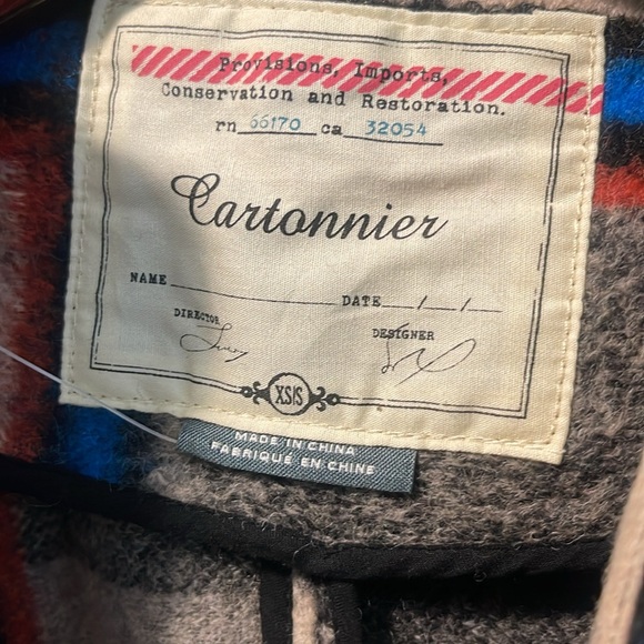 Cartoonist plaid jacket x small dolman sleeves snap front closure never worn - Picture 3 of 5